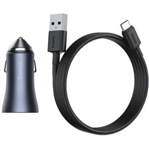 Cargador de mechero 12-24V 40W Dual-port + cable USB-C
