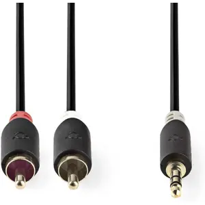 Cabo Jack 3.5mm - 2x RCA macho stereo [Gold Plated] - 2.0m
