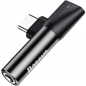 Adaptador áudio USB-C macho >> Jack 3.5mm fêmea + USB-C fêmea