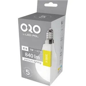 Lâmpada LED E14 G45 230V 7W 3000K (branco quente) 840lm