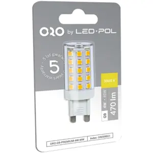 Lâmpada LED G9 230V 4W 3000K (branco quente) 470lm