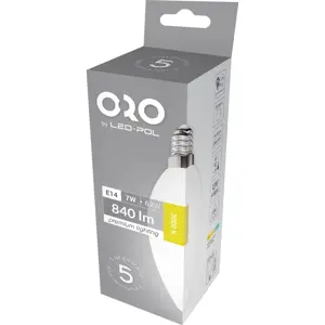 Lámpara LED E14 C37 230V 7W 3000K (blanco cálido) 840lm