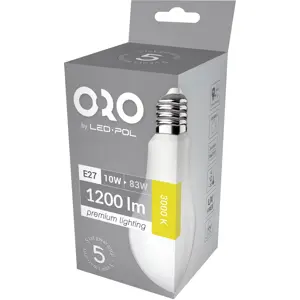 Lâmpada LED E27 A60 230V 10W 3000K (branco quente) 1200lm