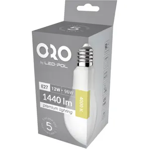 Lámpara LED E27 A60 230V 12W 4000K (blanco neutro) 1440 lm