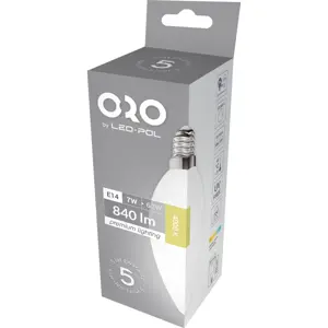 Lámpara LED E14 C37 230V 7W 4000K (blanco neutro) 840lm