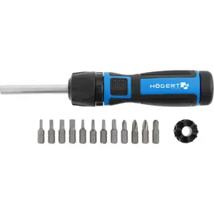 Chave de fendas de roquete com engrenagem 1:5 e bits incluídos no cabo