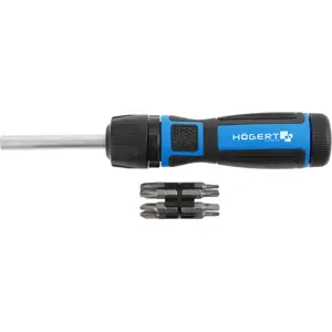 Chave de fendas de roquete com engrenagem 1:5 e bits incluídos no cabo