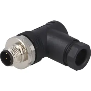 Ficha M12 3 pinos macho de 90º