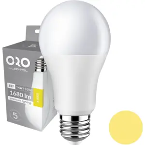 Lâmpada LED E27 A65 230V 14W 3000K (branco quente) 1680lm