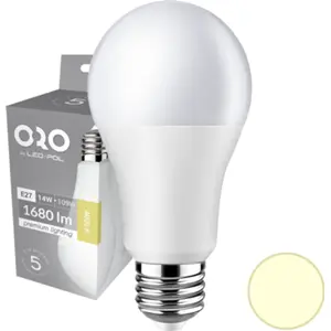 Lámpara LED E27 A65 230V 14W 4000K (blanco neutro) 1680lm