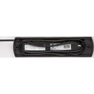 Bloco de 10 tomadas c/ 2 interruptores - Preto - cabo (3x1.5mm²) 2.0m
