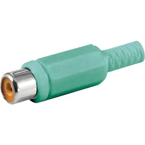 Ficha RCA Fêmea Verde c/ protecção para cabo