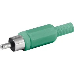 Ficha RCA Macho Verde c/ protecção para cabo