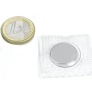 Íman Neodymium (NdFeB) redondo Ø18x2mm para costurar [35x35mm]