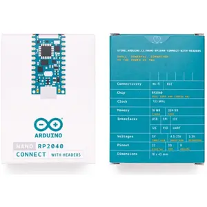 Microcontrolador Arduino Nano RP2040 Connect com barras de pinos