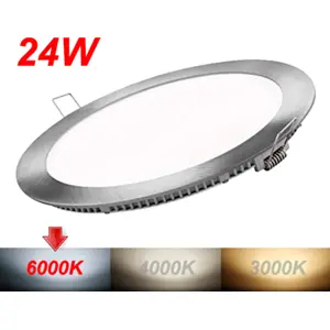 Downlight LED redondo LGP 24W 2040lm 6000K (branco frio) Ø305x11mm (Ø280mm) - com driver - aço escovado