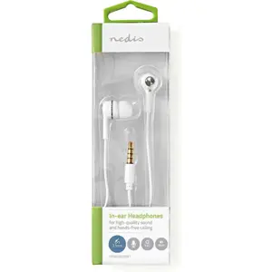 Auriculares In-Ear estéreo Jack 3.5mm c/ microfone - branco