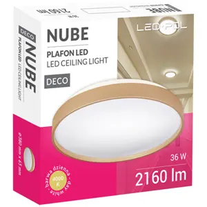 Plafon LED 230VAC 36W 2160Lm 4000K Ø380x65mm - Dourado