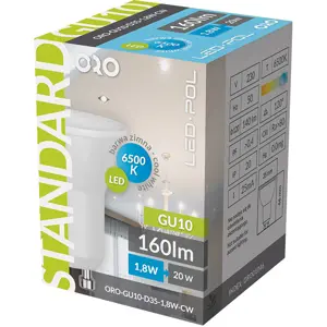 Lámpara LED GU10 Ø35mm 230V 1.8W 6500K 140lm