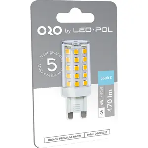 Lâmpada LED G9 230V 4W 6500K (branco frio) 470lm
