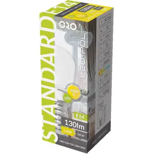 Lâmpada LED E14 230VAC 1.8W 3000K 130lm