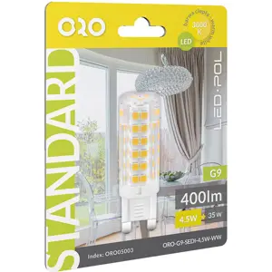 Lâmpada G9 LED 230V 4.5W 3000K 400lm