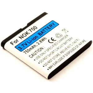 Batería para teléfono móvil compatible con Nokia 700, Li-ion 3.7V 750mAh 2.8Wh