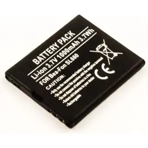 Batería para teléfono móvil compatible con Bea-Fon SL660, Li-ion 3.7V 1000mAh 3.7Wh