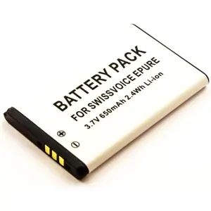 Batería compatible con Swissvoice ePure, Li-ion 3.7V 650mAh 2.4Wh