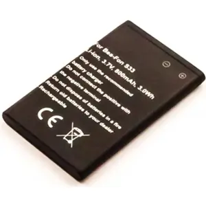 Batería para teléfono móvil compatible con Bea-Fon S33, Li-ion 3.7V 800mAh 3.0Wh
