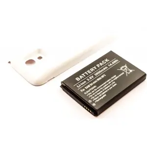 Batería para teléfono móvil compatible con Samsung Galaxy S4 Mini, Li-ion 3.8V 3800mAh 14.4Wh - c/ NFC y funda blanca