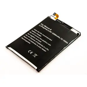Bateria para telemóvel compatível com Google Nexus 6, Li-Po 3.8V 3200mAh 12.2Wh