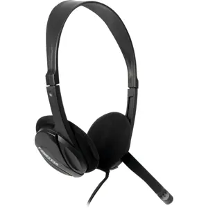 Auscultadores Headset c/ microfone e jack 3.5mm 4pin + adaptador 2x jack 3.5mm