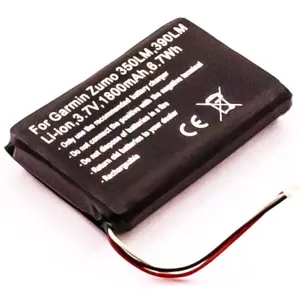 Batería compatible con Garmin Zumo 350LM, 390LM, Li-ion 3.7V 1800mAh 6.7Wh