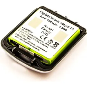 Batería compatible con AVAYA Tenovis Integral D3 Mobile, NiMH 2.4V 600mAh 1.5Wh - c/ funda, plata