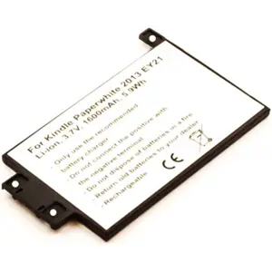 Bateria para eBook reader compatível com Amazon Kindle Paperwhite 2013, EY21, Li-ion 3.7V 1600mAh 5.9Wh