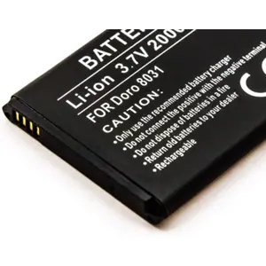 Bateria para telemóvel compatível com Doro 8031, Li-ion 3.7V 2000mAh 7.4Wh