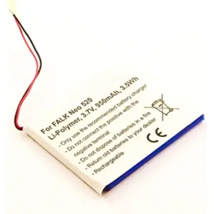 Bateria compatível com FALK Neo 520, Li-Po 3.7V 950mAh 3.5Wh