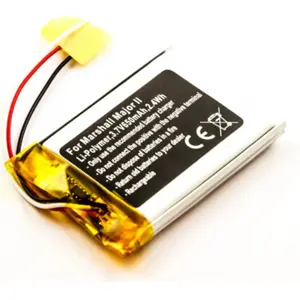 Batería para auriculares compatible con Marshall Major II, Li-Po 3.7V 650mAh 2.4Wh
