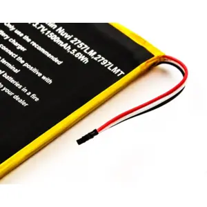 Batería compatible con Garmin Nüvi 2757LM, 2797LMT, Li-ion 3.7V 1500mAh 5.6Wh
