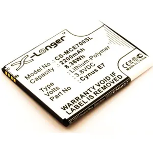 Bateria para telemóvel compatível com Mobistel Cynus E7, Li-Po 3.8V 2200mAh 8.4Wh