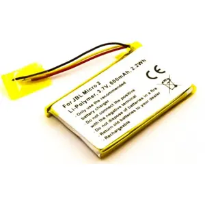 Batería para altavoz Bluetooth compatible con JBL Micro 2, Li-Po 3.7V 600mAh 2.2Wh