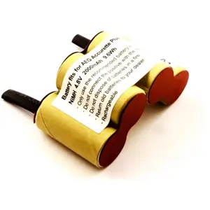 Batería compatible con AEG Accurette Plus, NiMH 4.8V 2000mAh 9.6Wh - c/ conexiones Faston 4.8mm