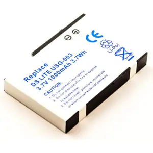 Batería compatible con Nintendo DS Lite, Li-Po 3.7V 1000mAh 3.7Wh