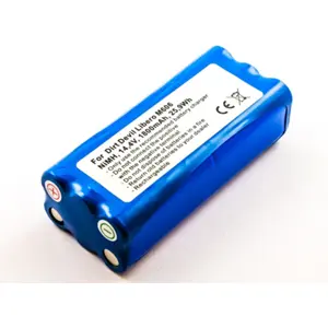 Batería compatible con Dirt Devil Libero M606, NiMH 14.4V 1800mAh 25.9Wh