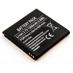 Batería para teléfono móvil compatible con Doro Liberto 820 mini, Li-ion 3.7V 1500mAh 5.6Wh