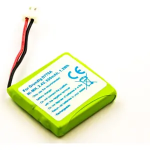 Batería compatible con Grundig D770A, NiMH 2.4V 550mAh 1.3Wh