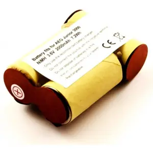 Bateria compatível com AEG Junior 3000, NiMH 3.6V 2000mAh 7.2Wh - c/ ligações Faston 4.8mm