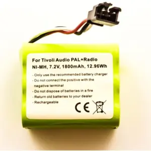 Bateria para rádio compatível com Tivoli Audio PAL+ Radio, NiMH 7.2V 1800mAh 13.0Wh