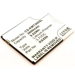 Batería para teléfono móvil compatible con Kazam Trooper 2 6.0, Li-Po 3.7V 2600mAh 9.6Wh